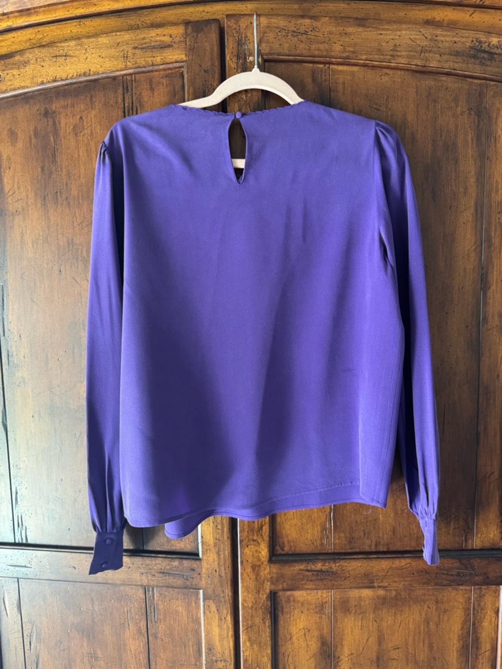 Sézane Carlotta Blouse Violet Foncé Silk Embroidered - Picture 5 of 7